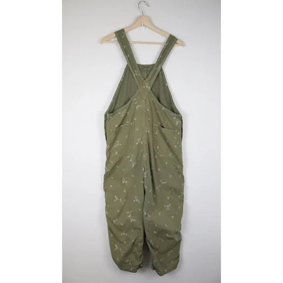 THE GREAT. The Easy Overall Jumpsuit Sprig Print Green XS - Picture 3 of 11
